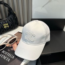 CELINE triomphe baseball cap in washed cotton WHITE 2025