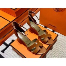 Hermes Heel 7cm Legend Sandals in swift leather Brown(original quality)