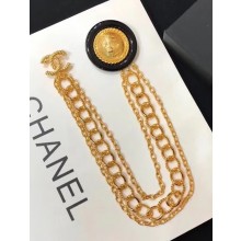 Chanel Brooch A58746 Gold/Black 2018