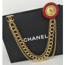 Chanel Brooch A58746 Gold/Red 2018