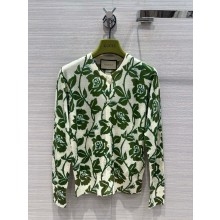 GUCCI Floral print fine wool silk cardigan 782659 2024