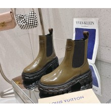Louis Vuitton LV Record Chelsea Boot in Khaki Green Glazed calf leather 1ADANL 2024