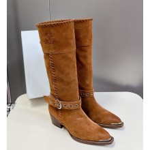 Celine with Buckle suede Boots brown 1025-2024
