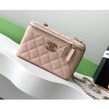 CHANEL Long Vanity with chain IN Shiny Grained Calfskin AP4530 pink 2025