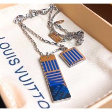 Louis Vuitton Damier Colors Nacklace Blue