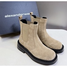 Alexander Wang suede leather ankle boots in beige 1106-2024
