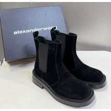 Alexander Wang suede leather ankle boots in black 1106-2024