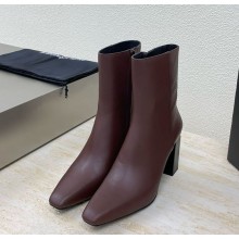 Alexander Wang calfskin ankle boots in burgundy heel 4.5cm  1106-2024