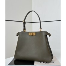 FENDI soft medium peekaboo bag khaki green 2024