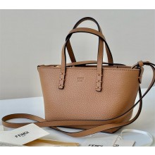 FENDI MINI ROLL BAG IN GRAINED CALFSKIN brown 2024