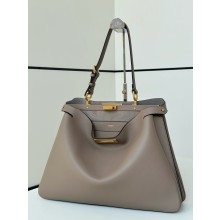 FENDI soft large peekaboo bag gray 2024
