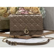 DIOR My Dior Top Handle Bag IN GRAY Cannage Lambskin 2024