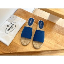 prada Fabric espadrille slides blue 2022