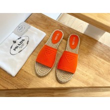 prada Fabric espadrille slides orange 2022