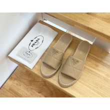 prada nappa leather espadrille slides beige 2022
