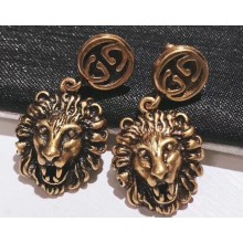 Gucci Metal Lion Head Earrings