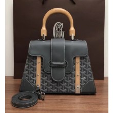 Goyard Wooden Handle Saigon PM Tote Bag Gray