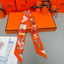 Hermes Twilly Silk Scarf 5x86cm 250305 05 2025