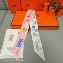 Hermes Twilly Silk Scarf 5x86cm 250305 28 2025