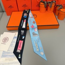 Hermes Twilly Silk Scarf 5x86cm 250305 29 2025