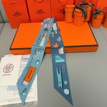 Hermes Twilly Silk Scarf 5x86cm 250305 33 2025