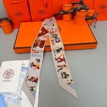 Hermes Twilly Silk Scarf 5x86cm 250305 07 2025