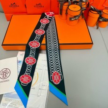 Hermes Twilly Silk Scarf 5x86cm 250305 41 2025