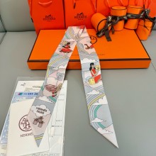 Hermes Twilly Silk Scarf 5x86cm 250305 44 2025