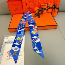 Hermes Twilly Silk Scarf 5x86cm 250305 47 2025