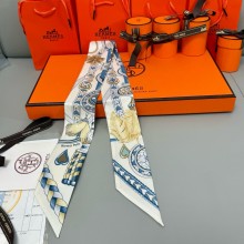 Hermes Twilly Silk Scarf 5x86cm 250305 48 2025