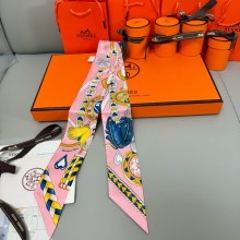 Hermes Twilly Silk Scarf 5x86cm 250305 50 2025