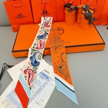 Hermes Twilly Silk Scarf 5x86cm 250305 53 2025