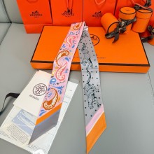 Hermes Twilly Silk Scarf 5x86cm 250305 54 2025