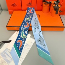 Hermes Twilly Silk Scarf 5x86cm 250305 55 2025