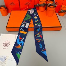 Hermes Twilly Silk Scarf 5x86cm 250305 09 2025