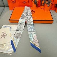 Hermes Twilly Silk Scarf 5x86cm 250305 57 2025