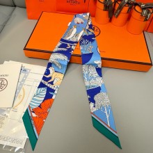 Hermes Twilly Silk Scarf 5x86cm 250305 58 2025