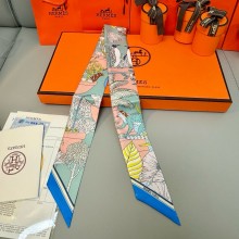 Hermes Twilly Silk Scarf 5x86cm 250305 59 2025