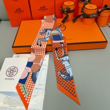 Hermes Twilly Silk Scarf 5x86cm 250305 13 2025