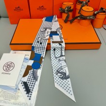 Hermes Twilly Silk Scarf 5x86cm 250305 14 2025
