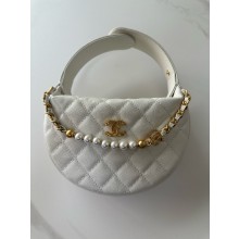 CHANEL pouch in Grained Calfskin AP4584 white 2025