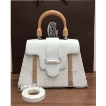 Goyard Wooden Handle Saigon PM Tote Bag White