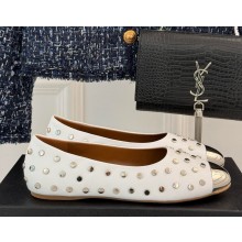 Alaia calfskin with rivet  BALLET FLATS WHITE 2024
