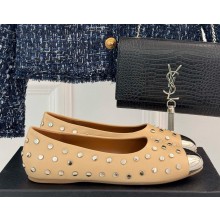 Alaia calfskin with rivet  BALLET FLATS beige 2024