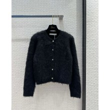 DIOR Black Technical Alpaca and Wool Knit Cardigan 2023