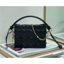 Lady Dior Top Handle Drawstring Mini Bag black 2022