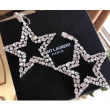 Saint Laurent Smoking Star Earrings In Brass And Crystals