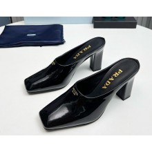 Prada Patent leather mules black heel 9cm 1129-2024