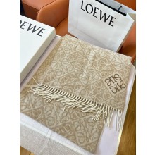 Loewe beige Wool scarf with monogram 2024