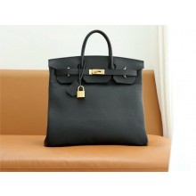 Hermes HAC Birkin 40 Bag Black Togo Leather with SILVER/GOLD Hardware(FULL HANDMADE)